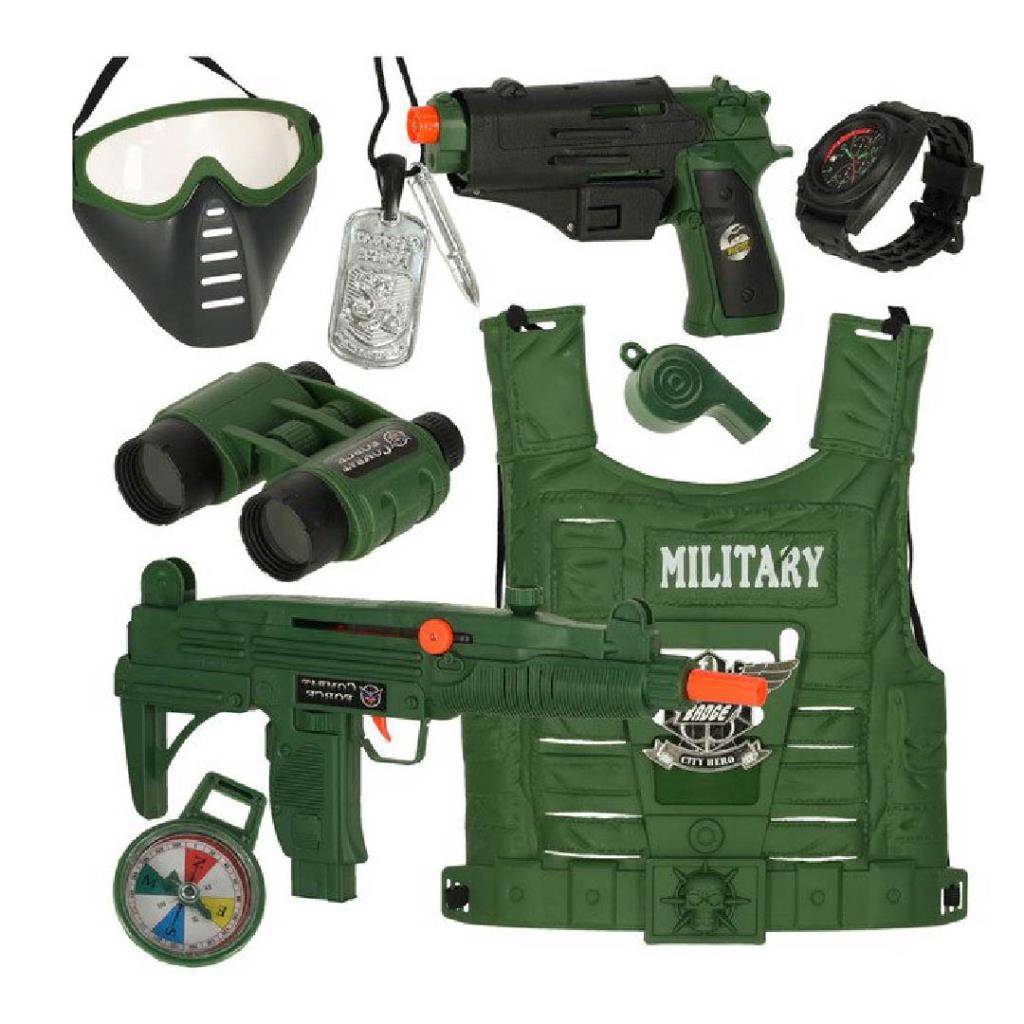 Kids Military Role Play Costume Set – Green Edition